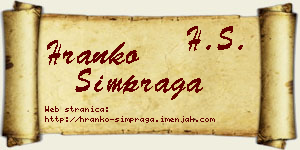 Hranko Šimpraga vizit kartica